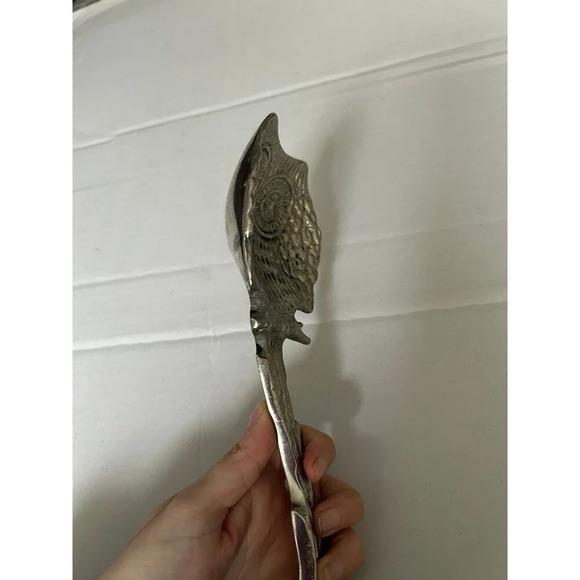 Metal Owl Spoon Rest Laddle Rest Silver Color - Picture 6 of 11